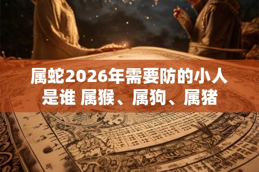 属蛇2026年需要防的小人是谁 属猴、属狗、属猪