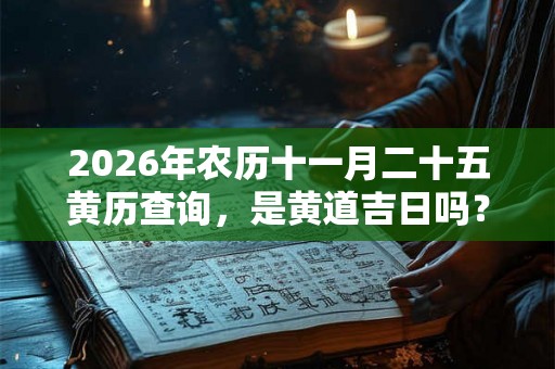2026年农历十一月二十五黄历查询，是黄道吉日吗？