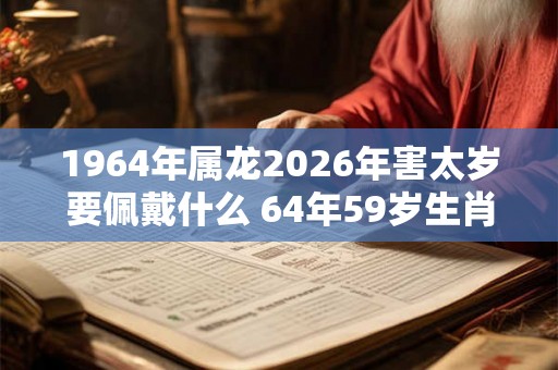 1964年属龙2026年害太岁要佩戴什么 64年59岁生肖龙犯太岁怎么化解