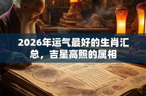 2026年运气最好的生肖汇总，吉星高照的属相