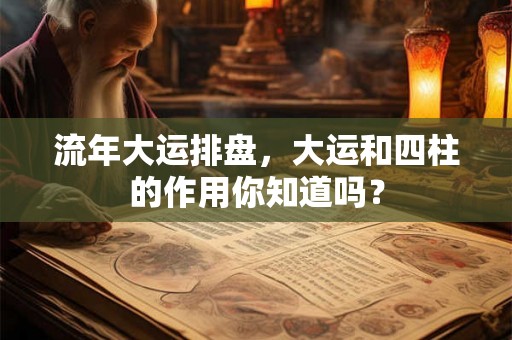 流年大运排盘,大运和四柱的作用你知道吗? 流年大运排盘,大运和四柱的作用你知道吗?