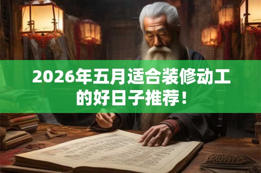 2026年五月适合装修动工的好日子推荐！