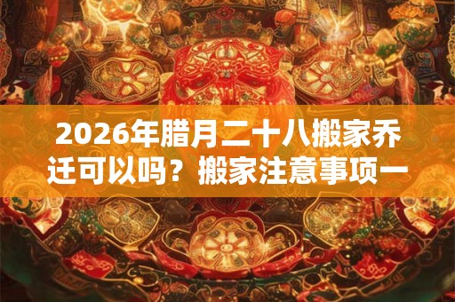 2026年腊月二十八搬家乔迁可以吗？搬家注意事项一览！