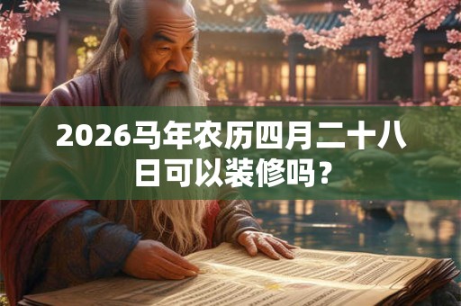 2026马年农历四月二十八日可以装修吗? 2026马年农历四月二十八日可以装修吗?