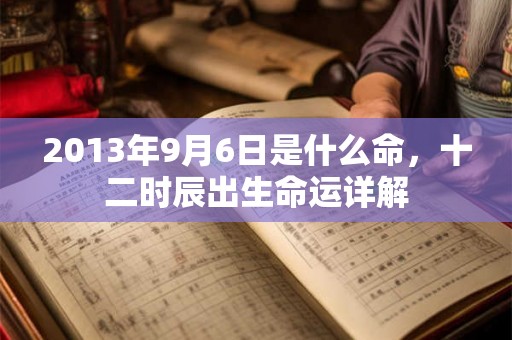 2013年9月6日是什么命，十二时辰出生命运详解