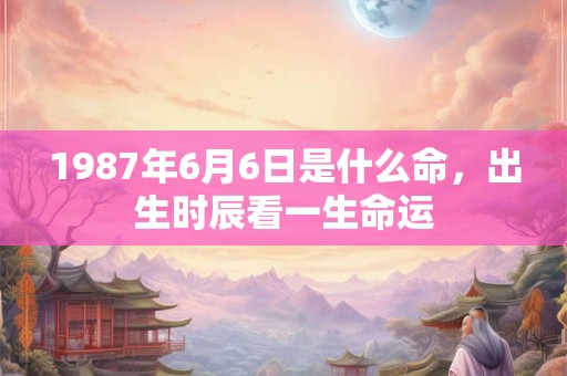 1987年6月6日是什么命，出生时辰看一生命运