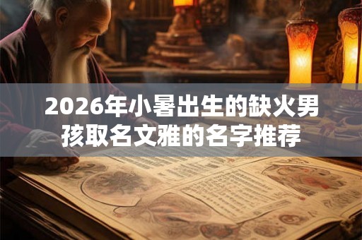 2026年小暑出生的缺火男孩取名文雅的名字推荐