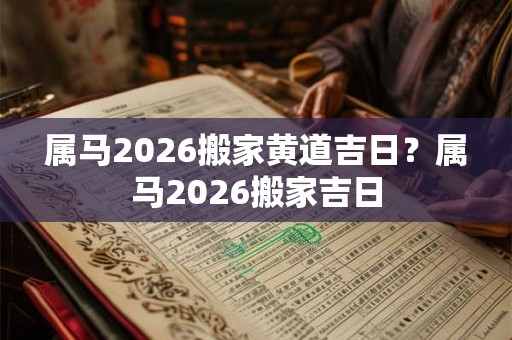 属马2026搬家黄道吉日？属马2026搬家吉日