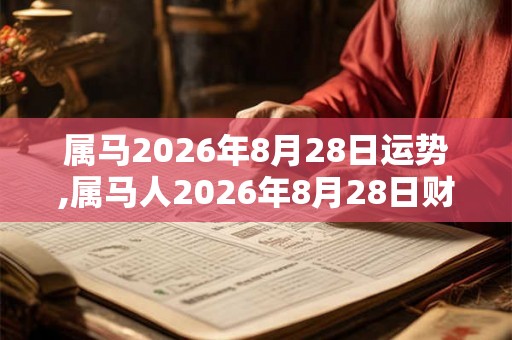 属马2026年8月28日运势,属马人2026年8月28日财运,生肖马2026年8月28日运势 属马2026年8月28日运势,属马人2026年8月28日财运,生肖马2026年8月28日运势