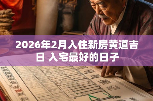2026年2月入住新房黄道吉日 入宅最好的日子