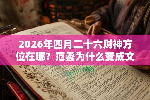 2026年四月二十六财神方位在哪？范蠡为什么变成文财神了？