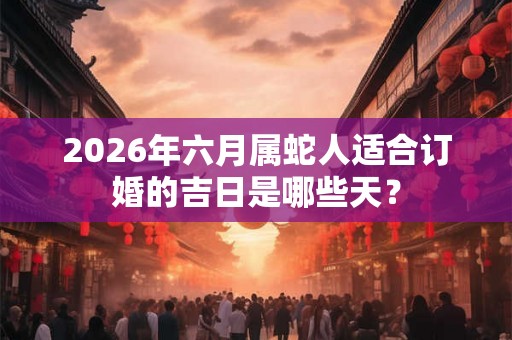 2026年六月属蛇人适合订婚的吉日是哪些天？