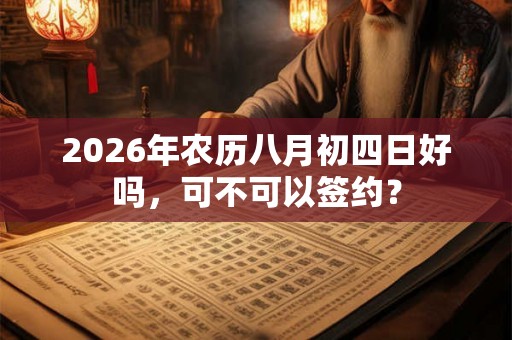 2026年农历八月初四日好吗，可不可以签约？