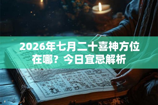 2026年七月二十喜神方位在哪？今日宜忌解析