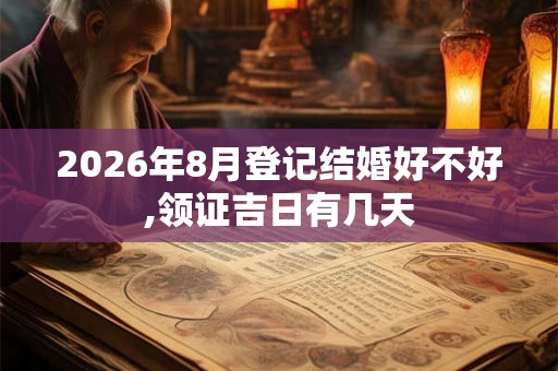 2026年8月登记结婚好不好,领证吉日有几天