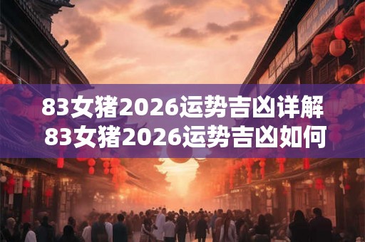 83女猪2026运势吉凶详解 83女猪2026运势吉凶如何