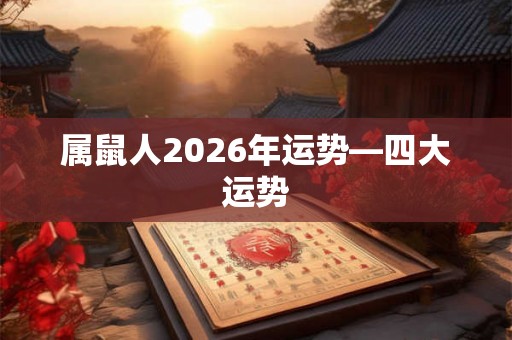 属鼠人2026年运势—四大运势 属鼠人2026年运势—四大运势