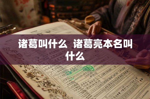 诸葛叫什么  诸葛亮本名叫什么