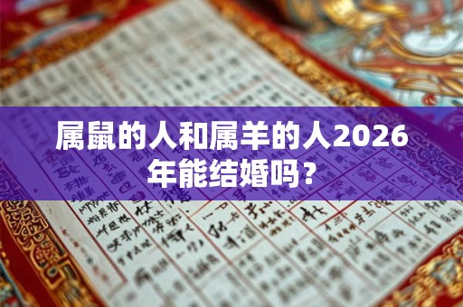 属鼠的人和属羊的人2026年能结婚吗？