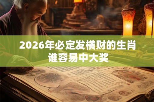 2026年必定发横财的生肖 谁容易中大奖
