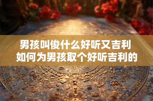 男孩叫俊什么好听又吉利 如何为男孩取个好听吉利的名字 男孩叫俊什么好听又吉利 如何为男孩取个好听吉利的名字