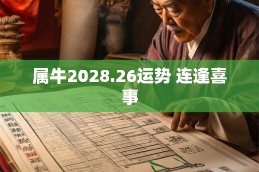 属牛2028.26运势 连逢喜事