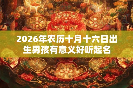 2026年农历十月十六日出生男孩有意义好听起名