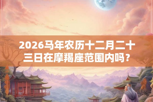 2026马年农历十二月二十三日在摩羯座范围内吗？