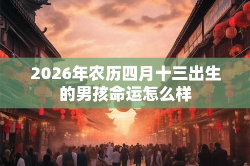 2026年农历四月十三出生的男孩命运怎么样