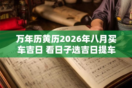 万年历黄历2026年八月买车吉日 看日子选吉日提车