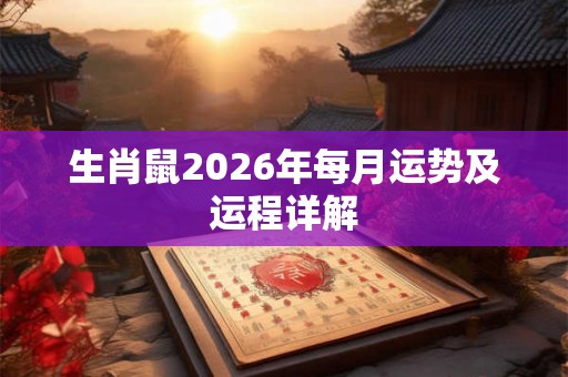 生肖鼠2026年每月运势及运程详解