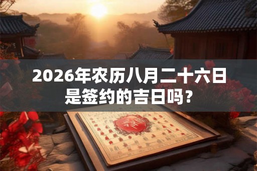 2026年农历八月二十六日是签约的吉日吗? 2026年农历八月二十六日是签约的吉日吗?