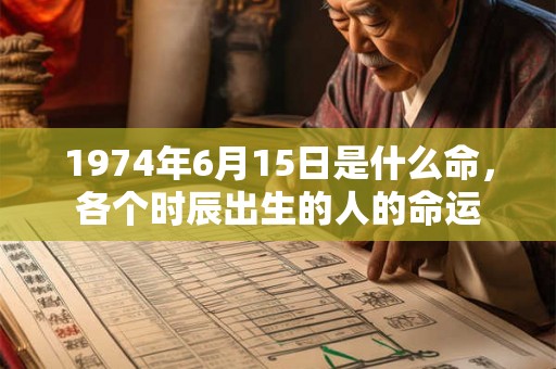 1974年6月15日是什么命，各个时辰出生的人的命运