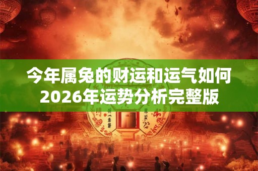 今年属兔的财运和运气如何2026年运势分析完整版 今年属兔的财运和运气如何2026年运势分析完整版