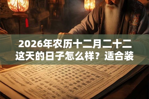 2026年农历十二月二十二这天的日子怎么样？适合装修吗？