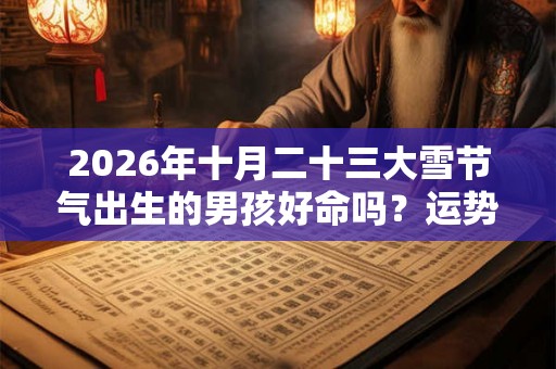 2026年十月二十三大雪节气出生的男孩好命吗？运势如何？
