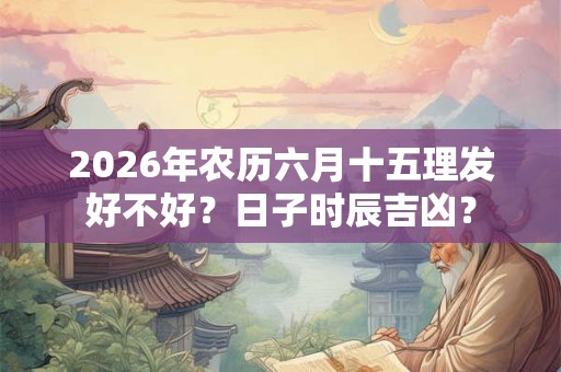 2026年农历六月十五理发好不好？日子时辰吉凶？