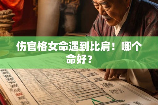 伤官格女命遇到比肩！哪个命好？