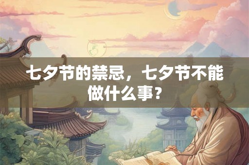 七夕节的禁忌，七夕节不能做什么事？