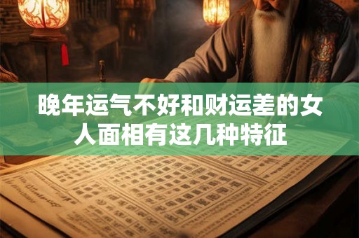 晚年运气不好和财运差的女人面相有这几种特征