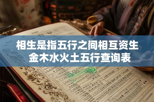 相生是指五行之间相互资生  金木水火土五行查询表