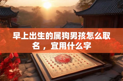 早上出生的属狗男孩怎么取名 ，宜用什么字