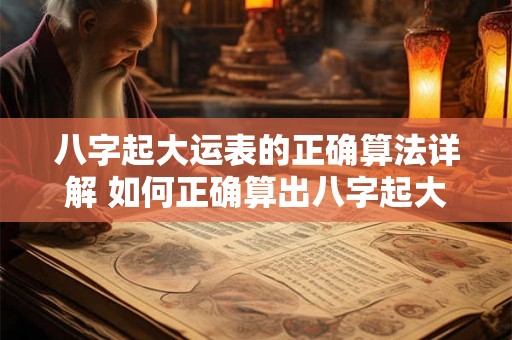 八字起大运表的正确算法详解 如何正确算出八字起大运表