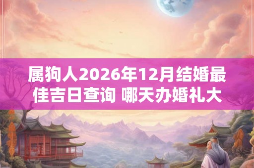 属狗人2026年12月结婚最佳吉日查询 哪天办婚礼大吉大利
