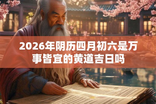 2026年阴历四月初六是万事皆宜的黄道吉日吗
