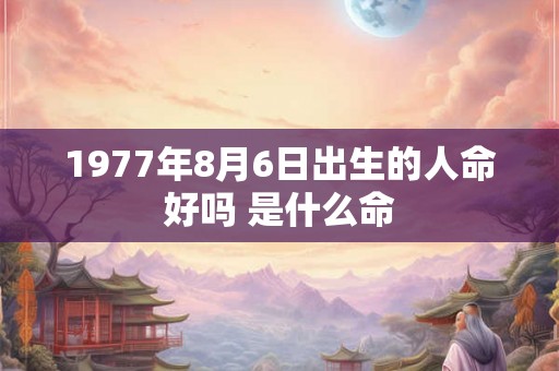 1977年8月6日出生的人命好吗 是什么命 1977年8月6日出生的人命好吗 是什么命