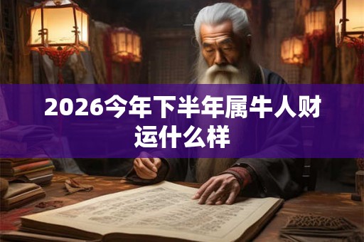 2026今年下半年属牛人财运什么样
