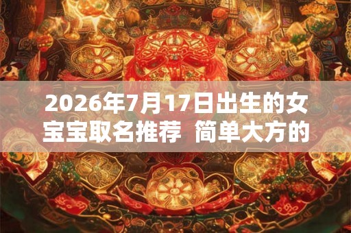 2026年7月17日出生的女宝宝取名推荐 简单大方的名字 2026年7月17日出生的女宝宝取名推荐 简单大方的名字