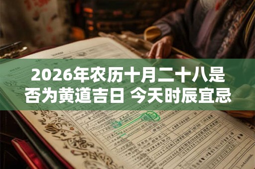 2026年农历十月二十八是否为黄道吉日 今天时辰宜忌吉凶？