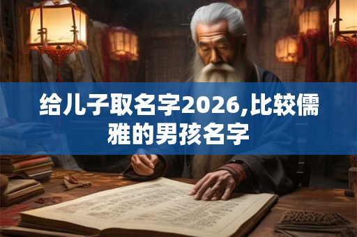 给儿子取名字2026,比较儒雅的男孩名字